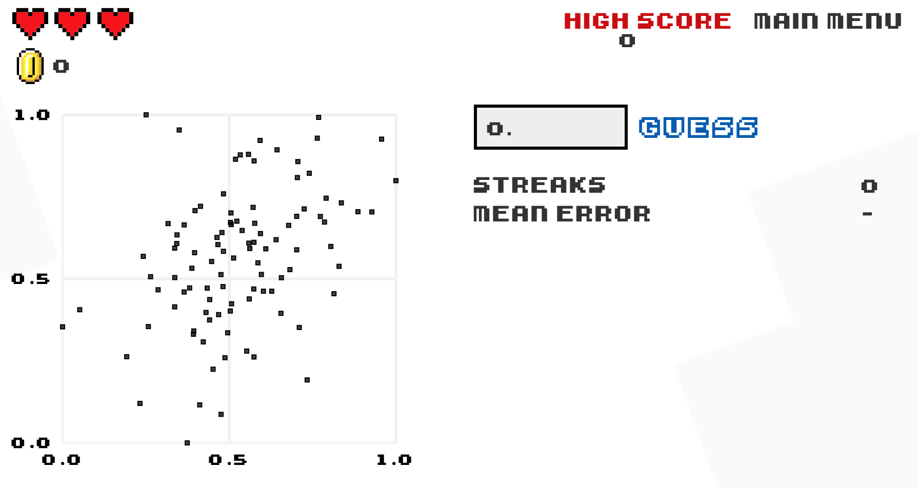 Preview of “Guess the Correlation” game.
